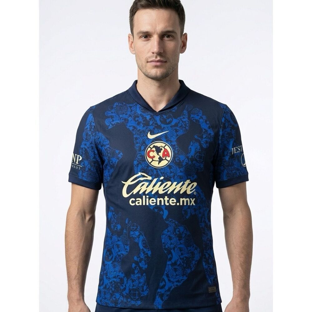 NIKE | Club América Soccer Jersey in Navy & Royal Blue Men’s Size XX-Large